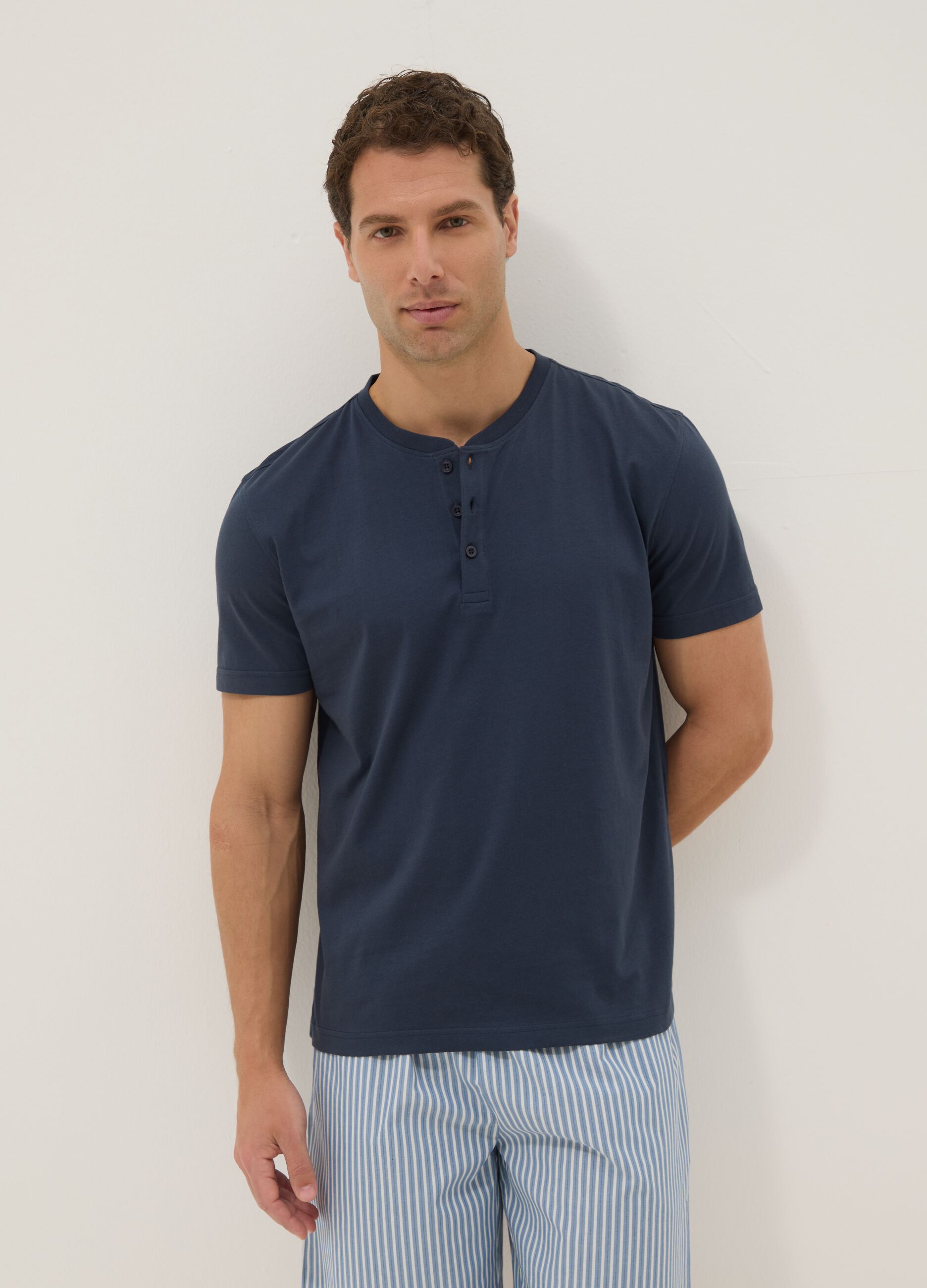 Multicolour pure cotton regular fit short pyjamas