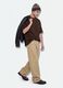 Brown pure cotton T-shirt with chest pocket, boxy fit_0