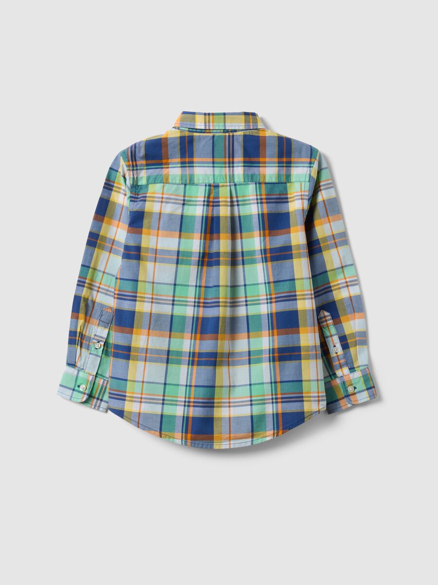 Kids' regular fit multicolor check pure cotton shirt_4
