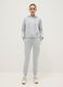 Grey cotton blend hoodie regular fit_1