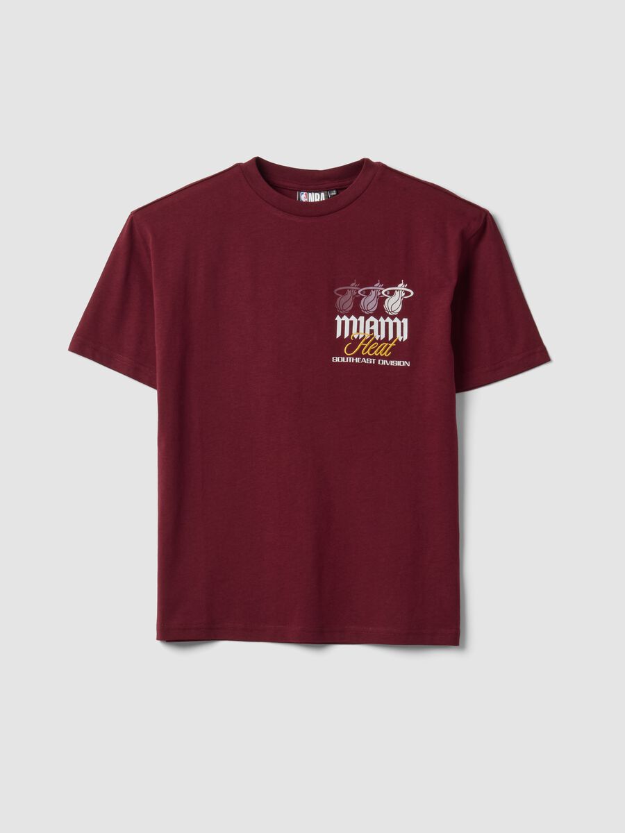 Red pure cotton Miami Heat print T-shirt for boys_3
