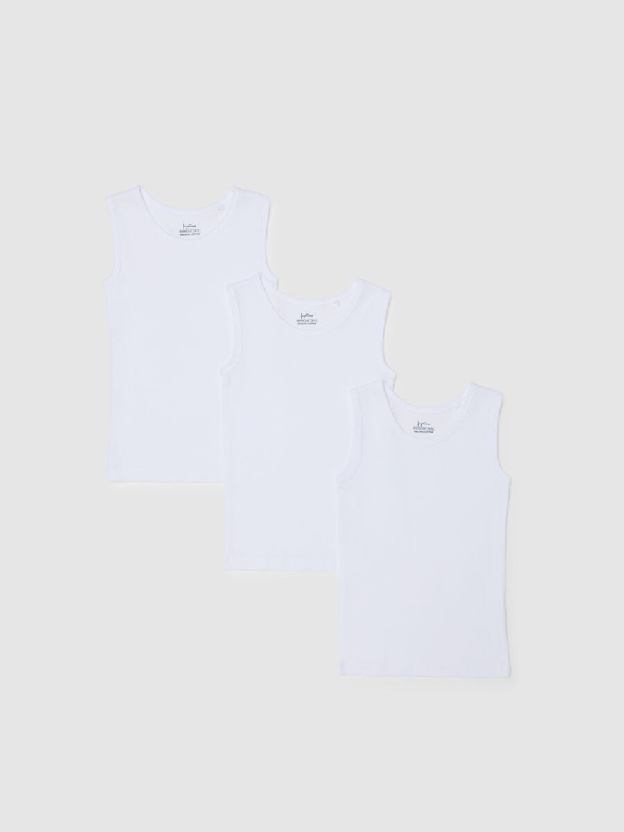 Baby's white cotton tank top tripack_0
