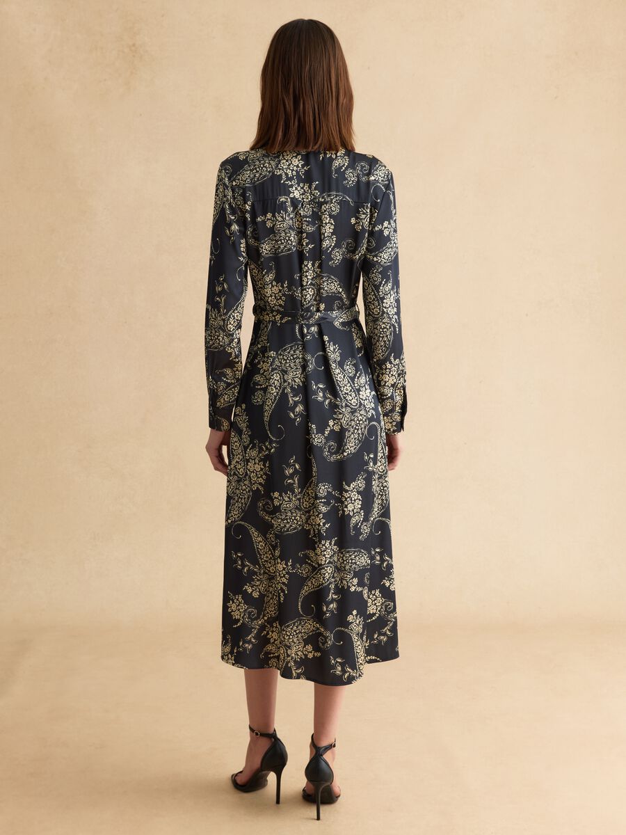 Multicolour viscose blend shirt dress regular fit with floral pattern_3
