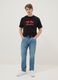 Regular fit pure cotton black short sleeve t-shirt Red Bulls_1