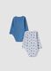 2-pack multicolour organic cotton bodysuits with crew neck and Batman print_1
