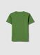 Green pure cotton regular fit T-shirt for children with print_1