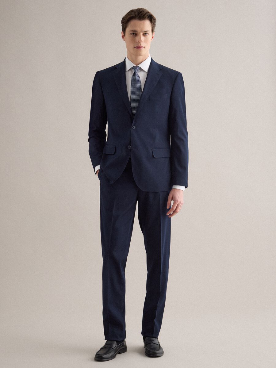 Classic Blue Regular Fit Trousers_1