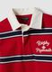 Boys&rsquo; red striped pure cotton rugby polo, regular fit_1