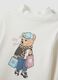 White organic cotton T-shirt with high neck and teddy bear print_2