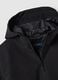 Black regular fit jacket with hood and zip_5