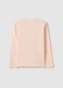 Beige pure cotton regular fit T-shirt with print for girls_1