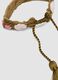 Green bracelet with embroidered flowers and tassels_2