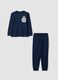 Blue pure organic cotton pyjamas with print for boys_0