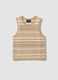 Multicolour cotton blend regular fit tank top with perforated texture_4