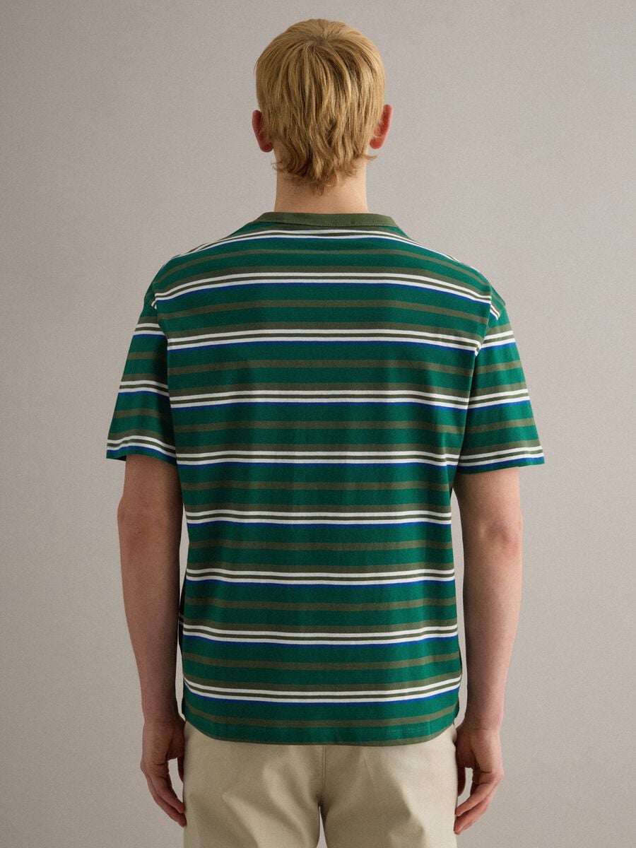 T-shirt in puro cotone a righe multicolor regular fit_3