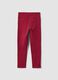 Red slim-fit organic stretch cotton treggings for girls_1
