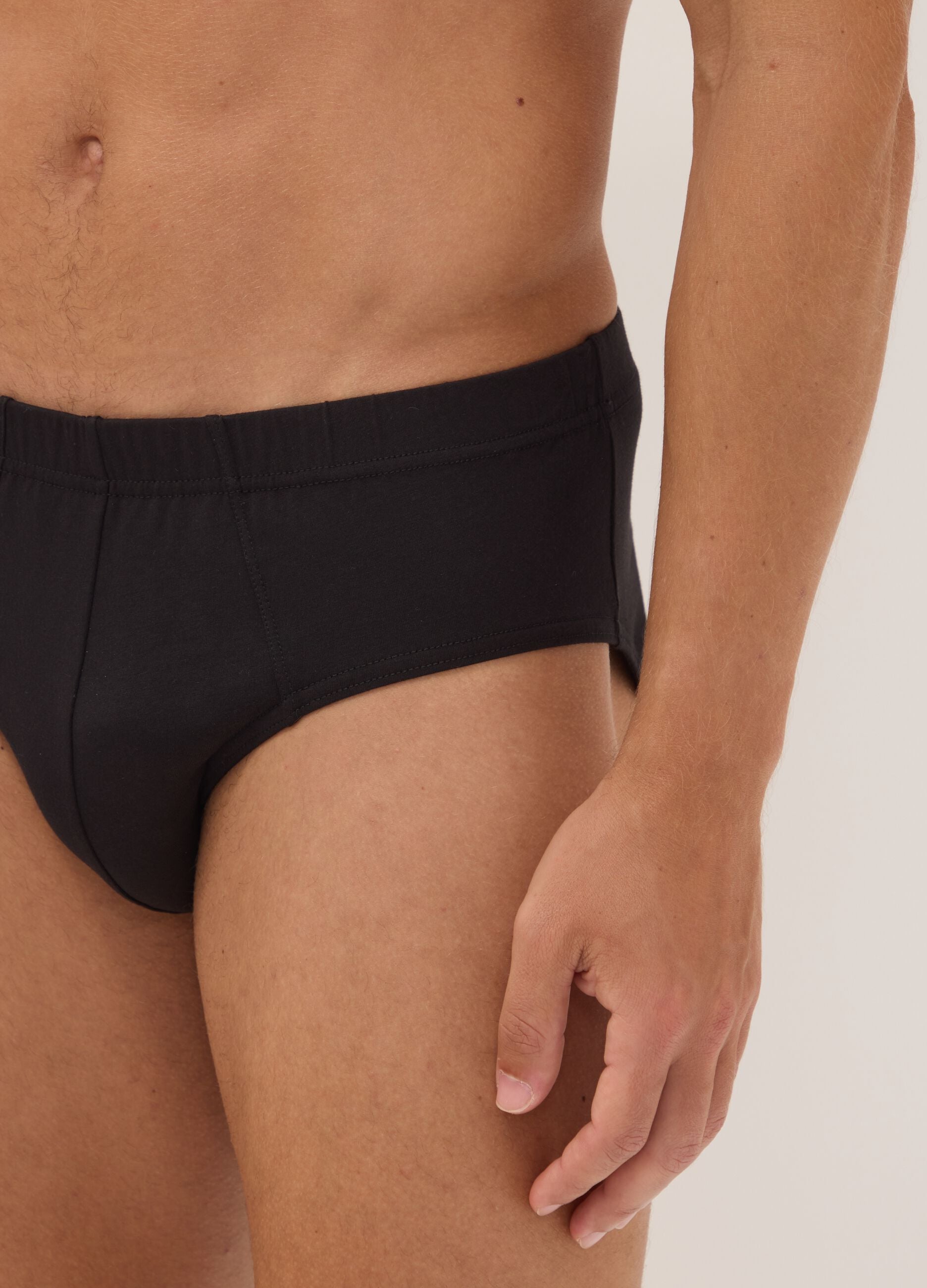Five-pack of black organic cotton briefs