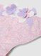 Pink stretch swim briefs with applied floral details_3