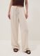 White pure viscose trousers with drawstring, relaxed fit_1