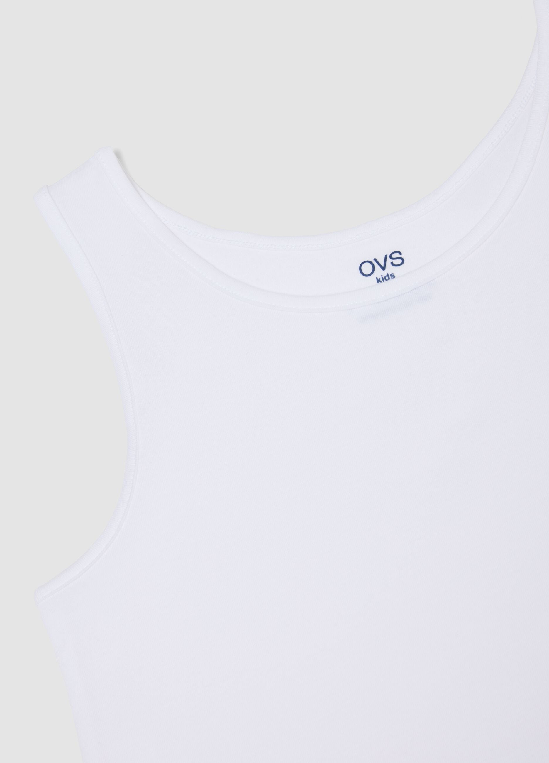 Two-pack of multicolour regular-fit vests in stretch organic cotton
