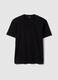 Black pure cotton crew neck t-shirt with relaxed fit_4