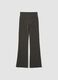 Grey flare trousers in stretch cotton_1