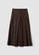 Brown stretch cotton culotte trousers_4