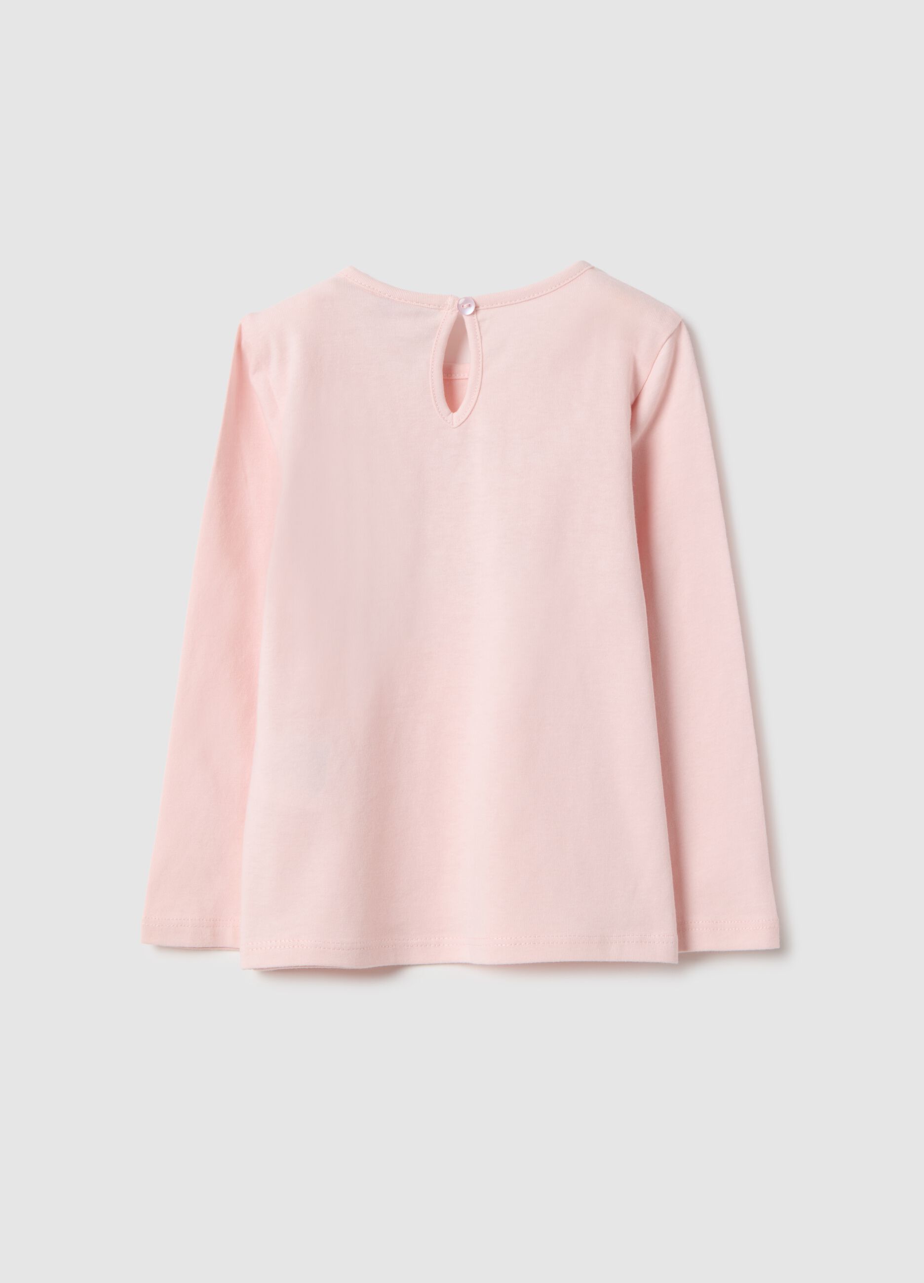 Girls' Pink Regular Fit Pure Cotton T-Shirt