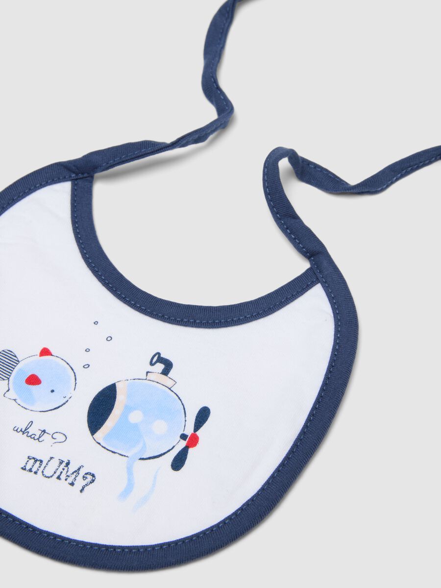 Twin pack of multicolour pure cotton baby bibs with embroidery_1