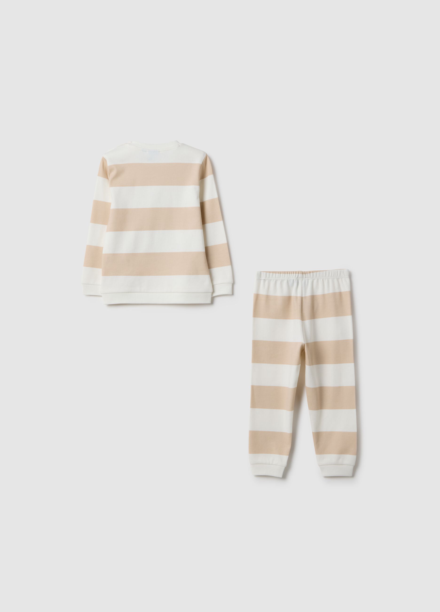 Regular fit newborn pure cotton pyjamas with multicolour stripes