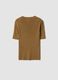Brown fitted rib-knit viscose blend top_5