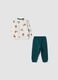Green pure organic cotton crew-neck pyjamas_1
