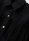 Black pure cotton denim jacket with fringes_5