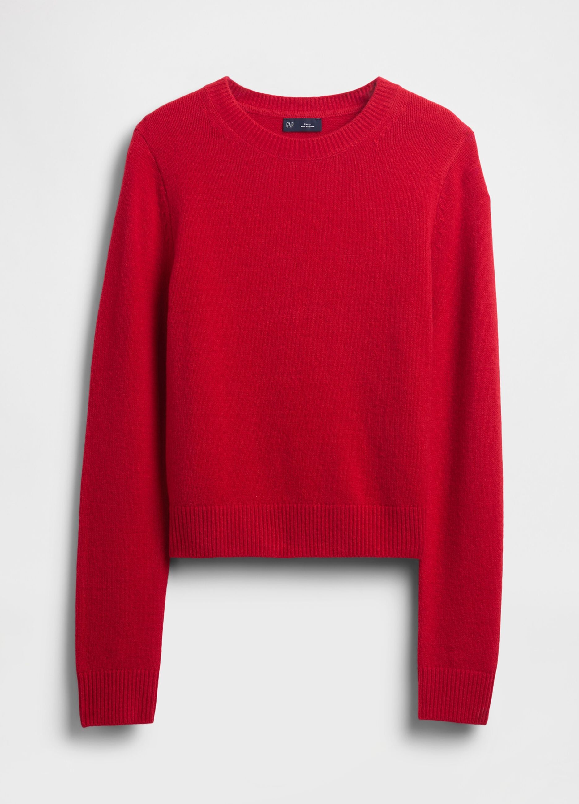 Red Cotton and Acrylic Blend Pullover