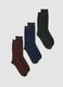 Three-pack of blue mid-calf socks in stretch organic cotton_0