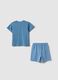 Baby's Blue Short Pyjamas in Pure Cotton with Dinosaurs_1