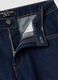 Dark blue low-rise wide-leg pure cotton jeans_6