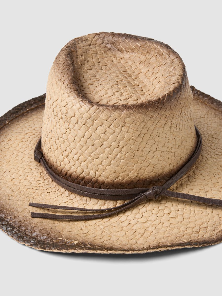 Cappello cowboy beige in tessuto carta_2