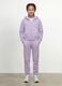 Purple organic cotton jogger trousers, regular fit, for girls_0