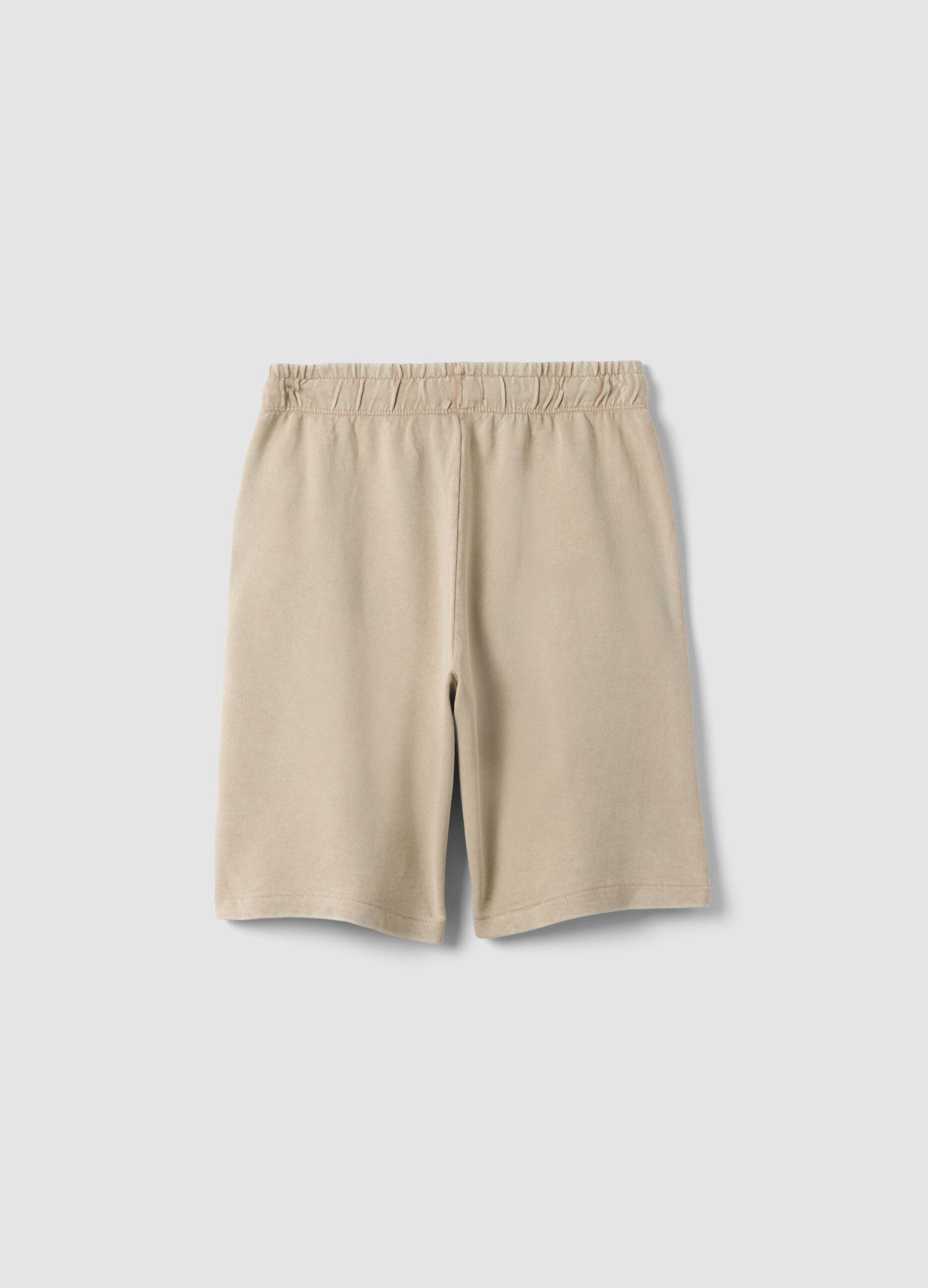 Boys' comfort fit pure cotton beige shorts