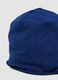 Blue beanie hat in stretch organic cotton jersey for boys_2