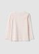 White slim-fit polka-dot stretch organic cotton T-shirt for baby girl_1