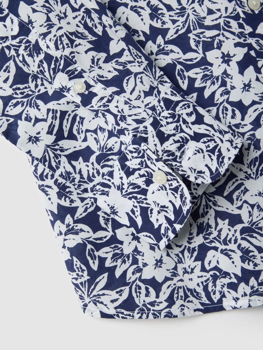 Multicolour pure cotton shirt with regular fit and floral pattern_5