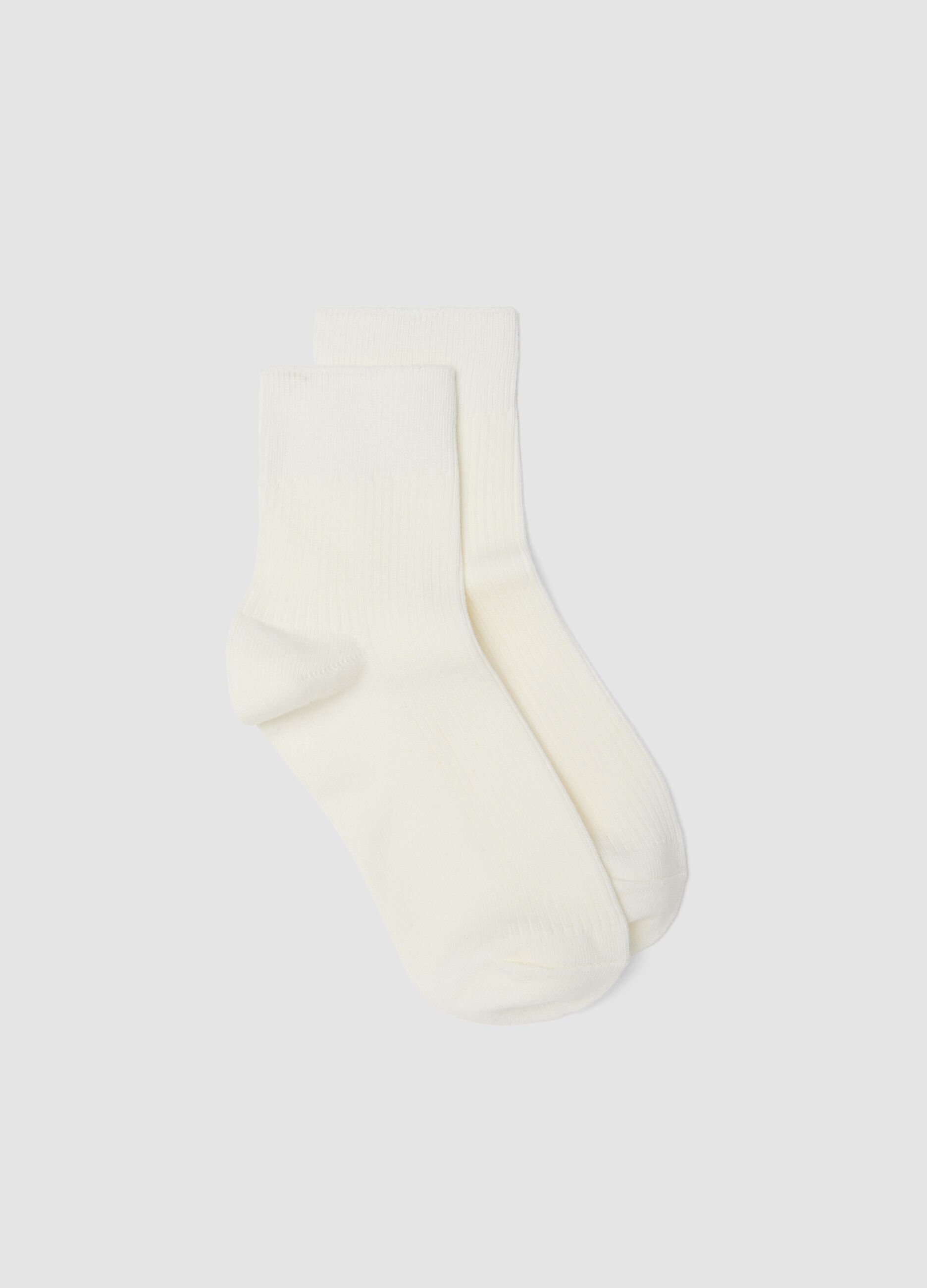 White stretch cotton socks
