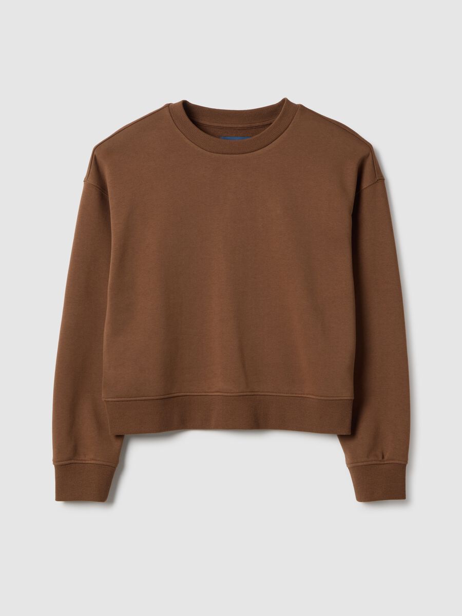 Felpa marrone girocollo regular fit_4