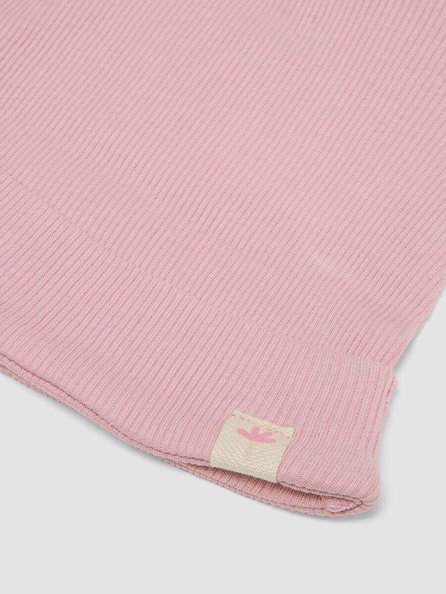 Pink baby hat in pure cotton with ears_2