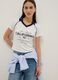 White pure cotton regular fit polo neck T-shirt with print_0