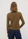 Green viscose-blend crew-neck cardigan, regular fit_3