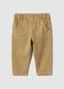 Beige pure cotton regular fit trousers for boys_0