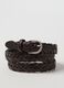 Regular fit braided brown genuine leather belt_2